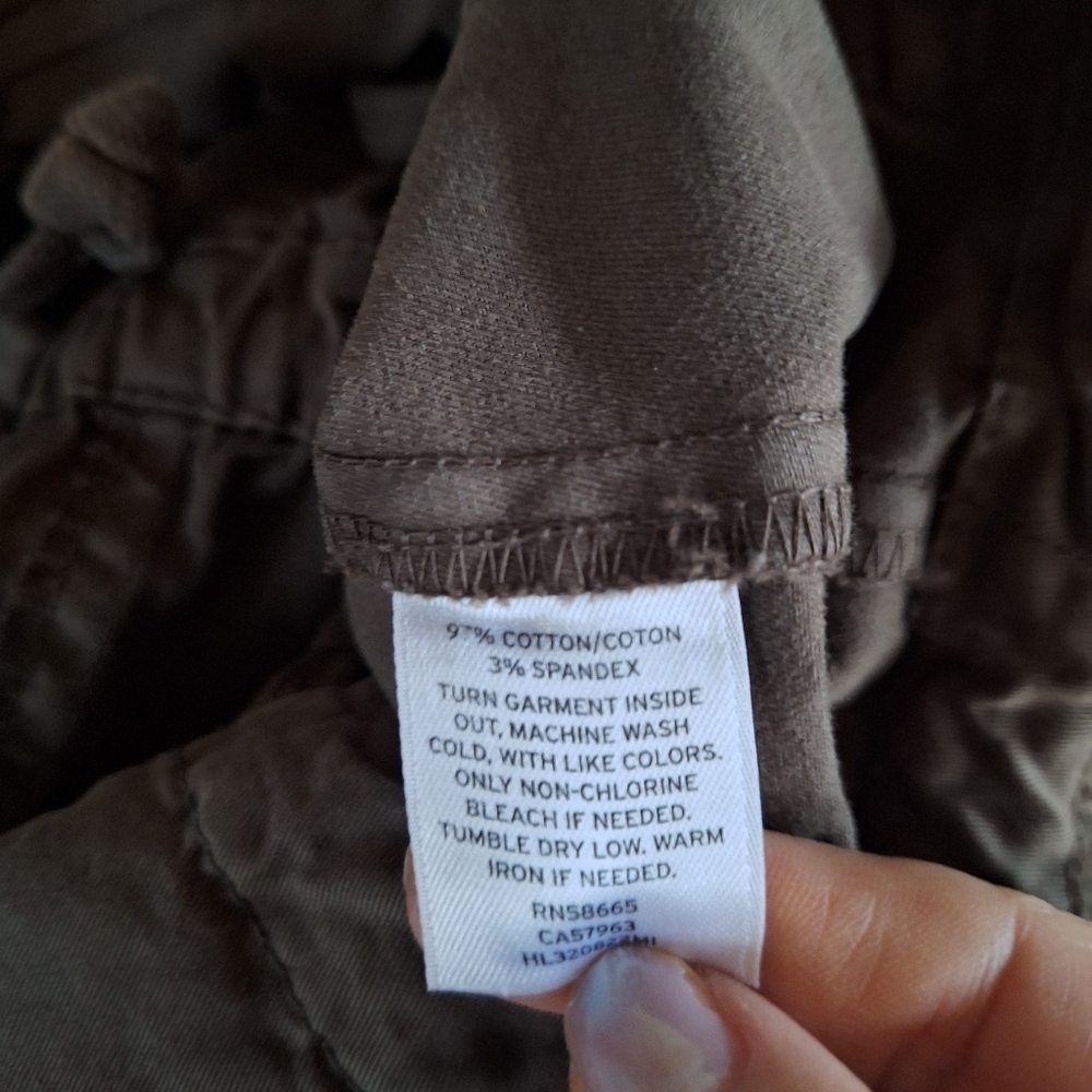 Hinge Womens Brown Utility Jacket. Zip Snap Closure Pockets Size S - Picture 7 of 9